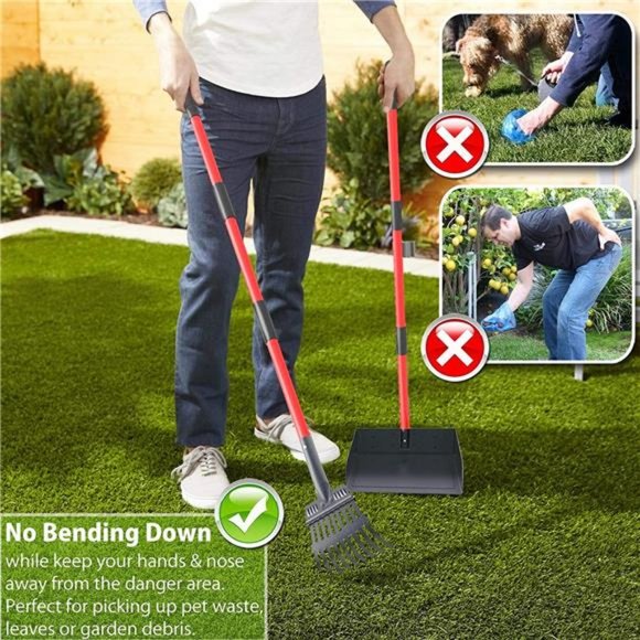 Larger Pooper Scooper - Tray Set with Long Handle for Large Small and Multi Dogs - Picture 3 of 7